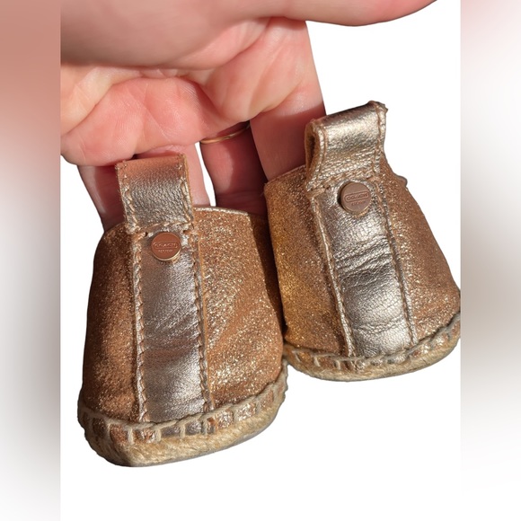 Coach Ramira Rose Gold Glitter Lace Espadrille Tennis sparkle Lightweight Sz8 - Picture 5 of 12